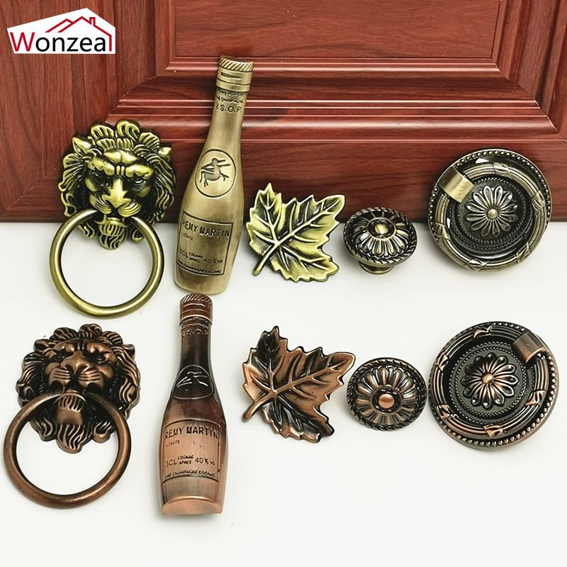 Quality Furniture Hardware - Furniture Handles Wine Bottle Leaf Lion