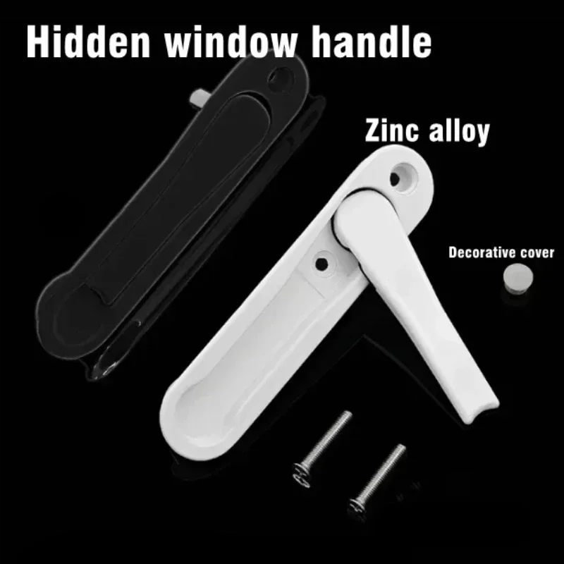 Furniture Hardware Supply - 1pcs White/Black Zinc Alloy Hidden Window